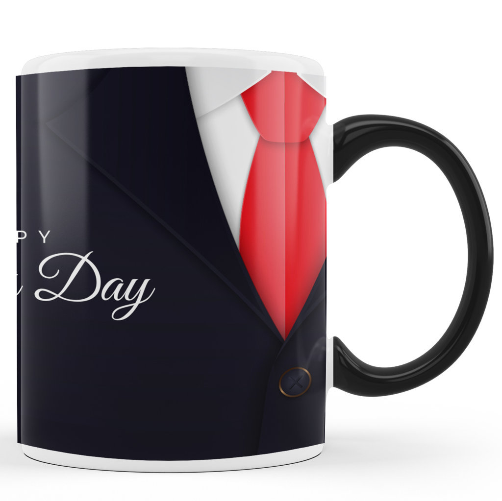 Printed Ceramic Coffee Mug | Happy Fathers Day | For Loved Ones | You are the best dad in the world Red Tie | 325 Ml.